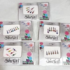 Nwt 5 Packs Bindi Tika Temporary Face Tattoos Bollywood Indian Stickers Jewelry